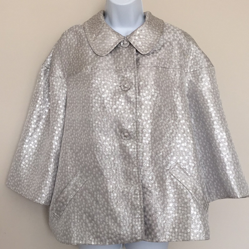 Lane Bryant Silver Metallic Blazer Jacket Size 22